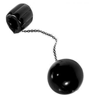 Ankle bracelet with ball:inflatable:black 