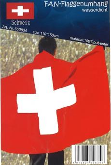 Umhang Schweizer Fahne, Wasserfest:110 x 150 cm 