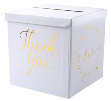 Hochzeit Couvert Box:20 x 20 x 20 cm, weiss 