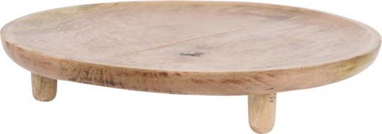 Round tray made of wood on legs:37cm 