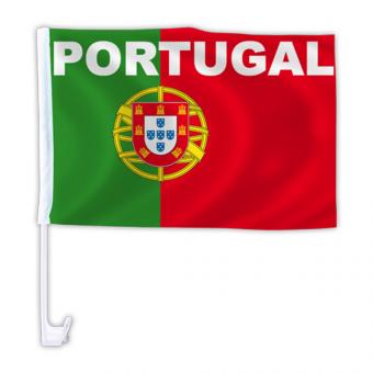 Autofahne Portugal:46 x 30 cm, weiss/rot 