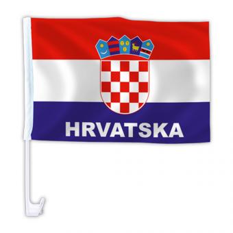 Autofahne Kroatien:46 x 30 cm, weiss/rot 