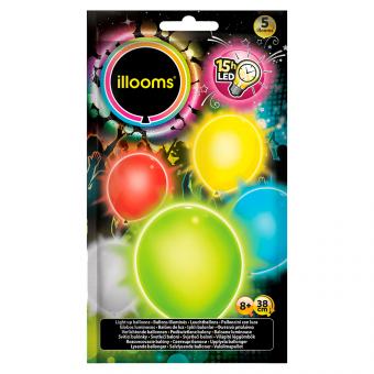 LED-Ballons:5 Stück, 23cm, bunt 
