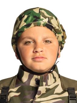 Casque enfant militaire : réglable:couleur de camouflage 