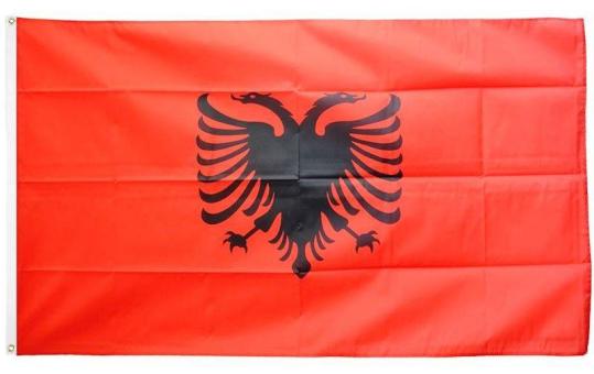Albania flag:red 