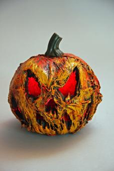 Decorative pumpkin with light: Halloween decoration:22 x 21 x 21 cm, orange 