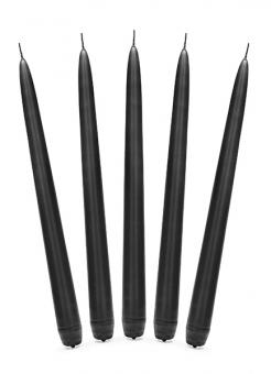 Kerzen, matt:10 Stück, 24 cm, schwarz 