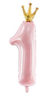 Foil Balloon Number '1':37 x 100cm, pink 