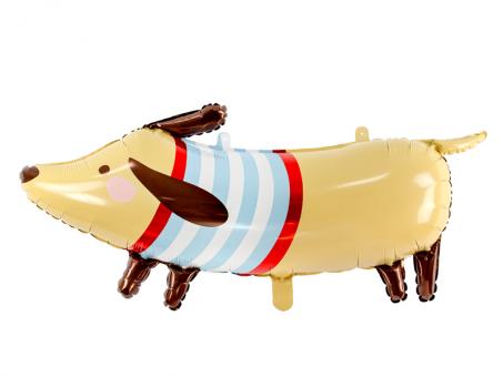 Dackel Hund Folienballon:96 x 58 cm, mehrfarbig 