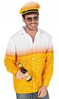 Oktoberfest Bier Party Hemd für Herren mit Mütze:gelb 