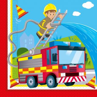 Feuerwehr Servietten: FSC zertifiziert:20 Stück, 33x33cm, mehrfarbig 