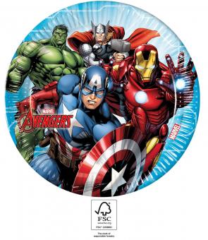 Avengers: assiettes de fête: certifié FSC:8 pièce, 23cm, multicolore 