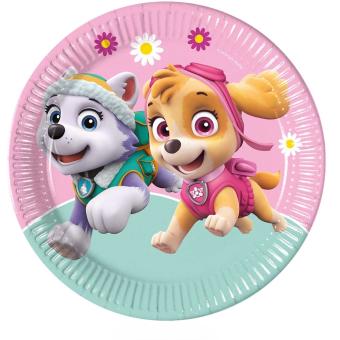 Paw Patrol Partyteller: Skye and Everest Tischdekoration:8 Stück, 23cm, mehrfarbig 