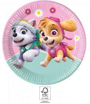 Paw Patrol Skye and Everest Party plates: FSC certified:8 Item, 23cm, multicolored 
