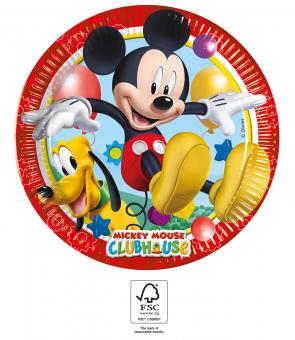 Mickey Mouse Partyteller: FSC zertifiziert:8 Stück, 23cm, mehrfarbig 
