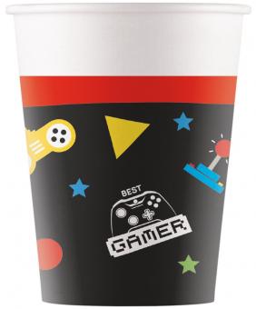 Gaming Partybecher: Kindergeburtstag Tischdeko:8 Stück, 2 dl, mehrfarbig 