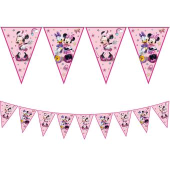 Guirlande de fanions Minnie Mouse : Décoration de fête pour enfants:230 cm, rose 
