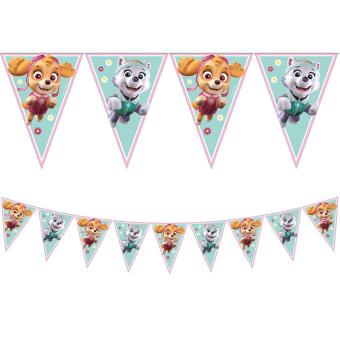 Paw Patrol Skye and Everest Wimpelkette: Geburtstagsdeko Kinderparty:2 m, mehrfarbig 