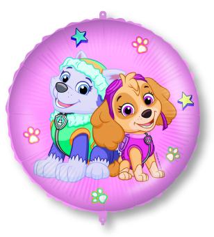 Paw Patrol balloon Skye & Everest: Party decoration:45 cm, pink 