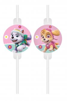 Paw Patrol Skye and Everest Trinkhalme: Kindergeburtstag Tischdekoration:4 Stück, mehrfarbig 