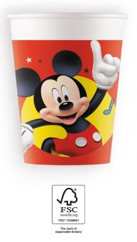 Mickey Mouse Partybecher: FSC zertifiziert:8 Stück, 200ml, mehrfarbig 