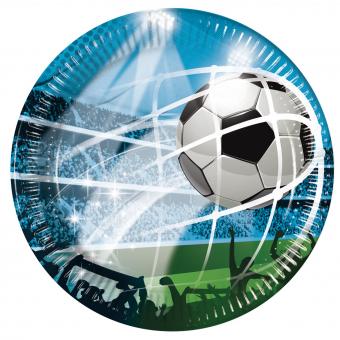 Fussball Partyteller:FSC zertifiziert:8 Stück, 23 cm, mehrfarbig 