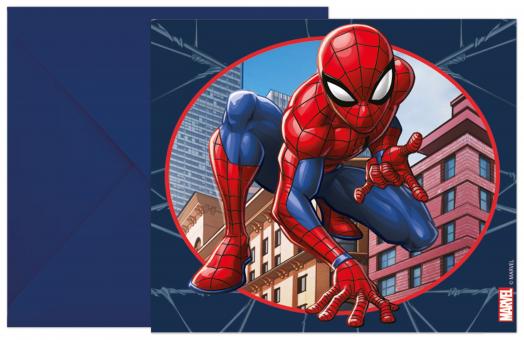 Spiderman Cartes de invitation: certifié FSC:6 pièce 