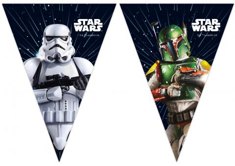 Star Wars Wimpelkette Stormtrooper – Kindergeburtstag & Partydeko galaktisch:2m, mehrfarbig 