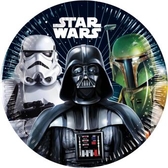 Star Wars Kuchenteller: Kinderparty Tischdeko:8 Stück, 20 cm, mehrfarbig 
