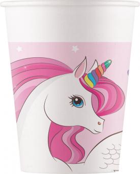 Unicorn Party Cups: Party supplies FSC certified:8 Item, 2 dl, multicolored 
