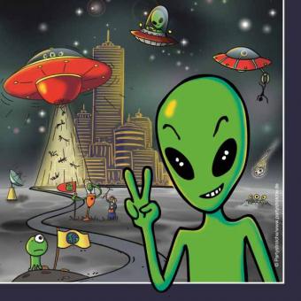 Aliens Napkins:20 Item, 33x33cm, multicolored 