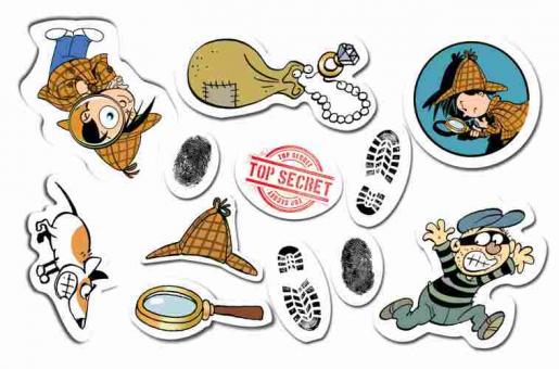 Detektiv Konfetti:36 Stück, mehrfarbig 