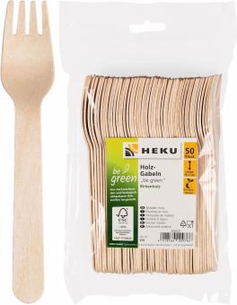 Be green Wooden forks:50 Item, 15.7 cm, natur 