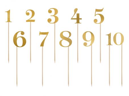 Table numbers Wedding:25 cm, or/gold 