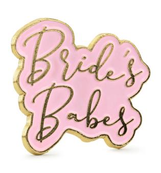 Enamel pin Bride's Babes:3.5 x 3 cm, white 