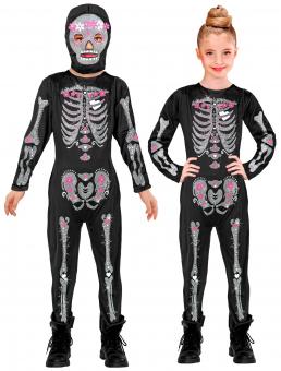 Glitter skeleton costume kids 116 cm