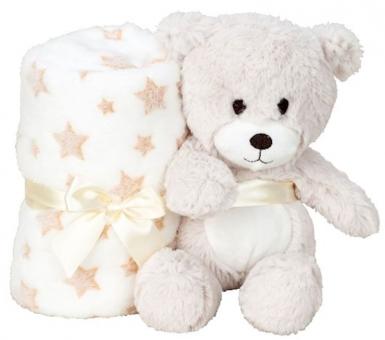 Ours en peluche avec couverture polaire:20 cm 