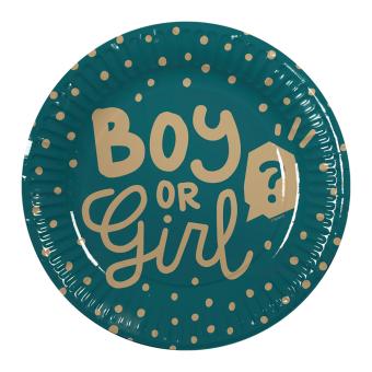 Boy or Girl Assiettes en papier:10 pièce, 23 cm 