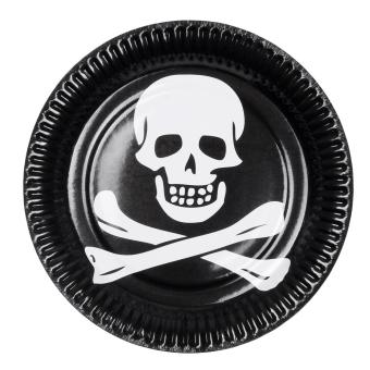 Pirates Assiettes: Tête de mort:10 pièce, 23 cm 
