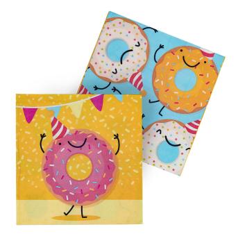 paper napkins Donut:20 Item, 33 x 33 cm, colorful 