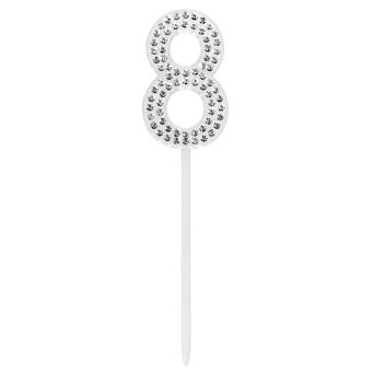 Diamant-Kuchentopper '8':2.5 x 10.5 cm, weiss 
