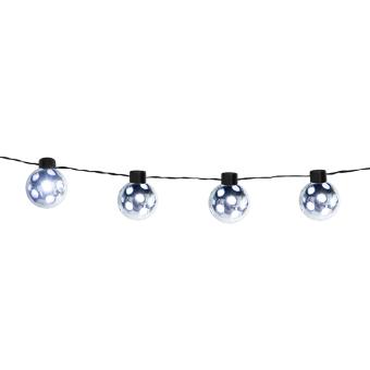 Guirlande lumineuse LED Boule de fête argentée:140 cm, Ø 4.5 cm, argent 