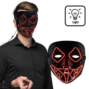 Purge Maske mit Neonlicht:schwarz/rot 