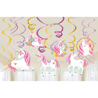 Unicorn Spirals Magical: Partydecoration:61 cm, multicolored 