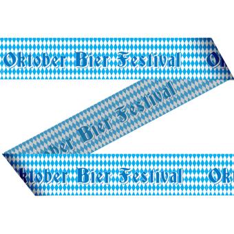 Oktoberfest Bierfestival Absperrband Raumdekoration:15 m, blau/weiss 