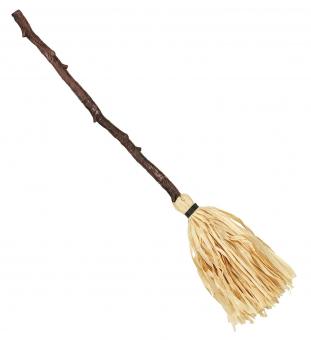 Curved witch's broom, dismountable:125 cm, brown 