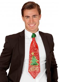 Glitter Krawatte Weihnachtsbaum:rot 