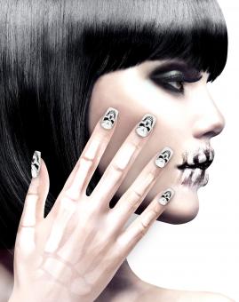 Skull Fingernails:black 