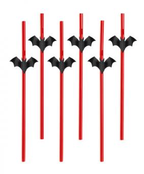 Straws Bats:6 Item, 19.5 cm, colorful 