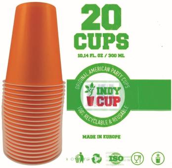 Gobelets Orange Cups:20 pièce, 3 dl, orange 